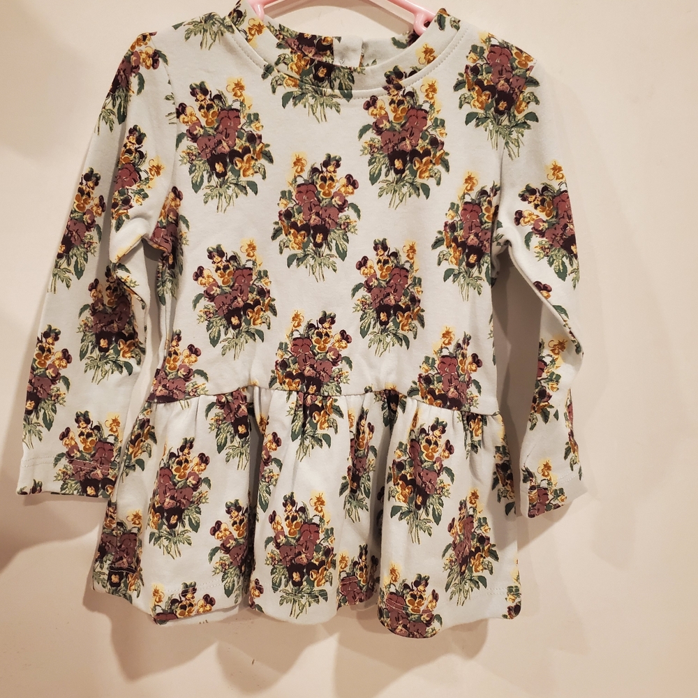 Kate Quinn 2t Long Sleeve Floral Tunic Top Dress